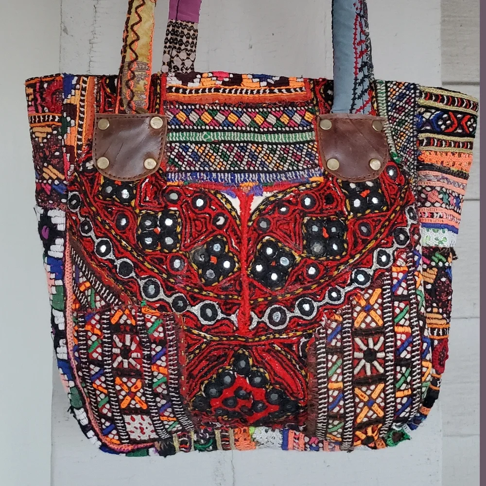 artisan banjara Zari Ethnic handmade Embroidered Repurposed Patchwork bag
